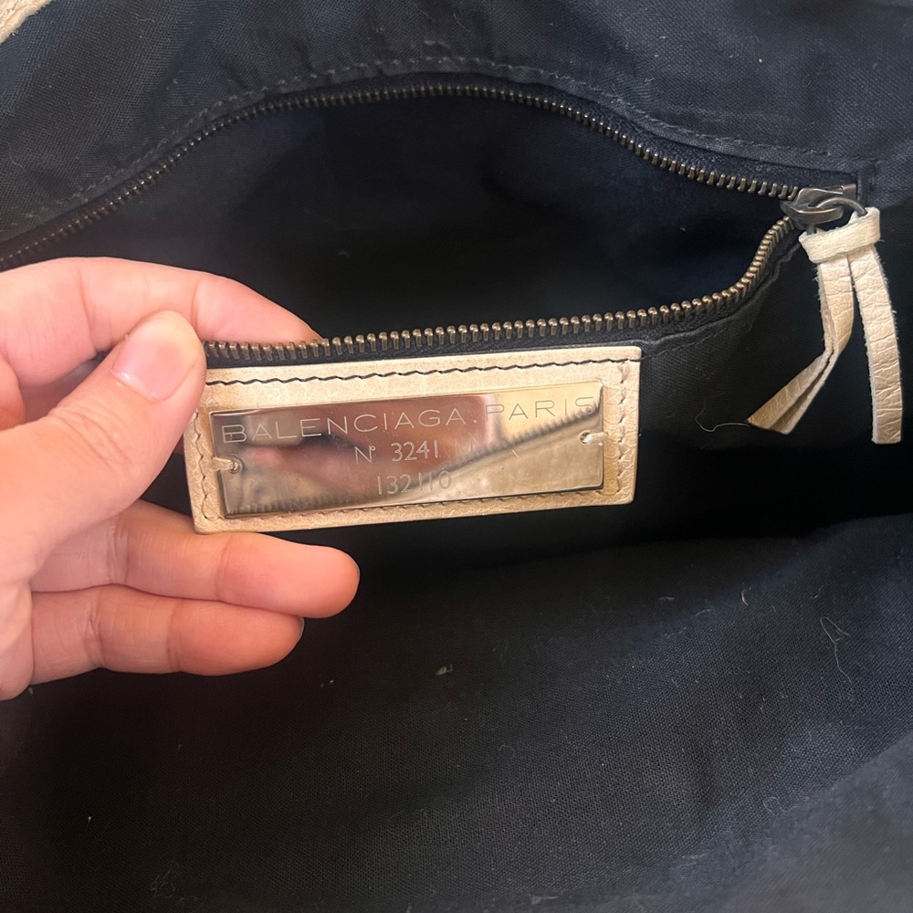 Balenciaga Cream Leather Motocross Classic Le City Work Bag - Picture 6 of 13